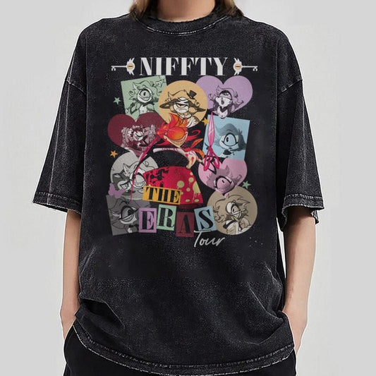 Hazbin Hotel Niffty Eras Tour T-Shirt, Hazbin Hotel Characters T-Shirt, Hazbin Hotel Cartoon T-Shirt, Helluva Boss Tee