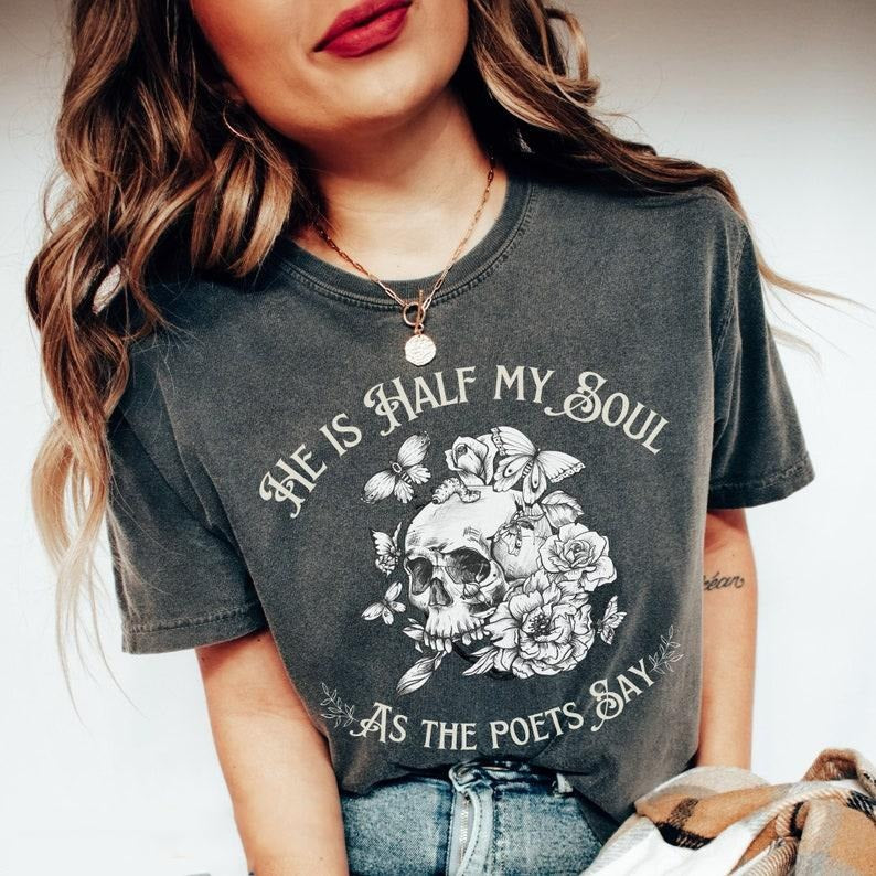 He Is Half My Soul As The Poets Say  tee, Achilles and Patroclus shirt, Dark Light Academia tshirt, The Song Of Achilles...