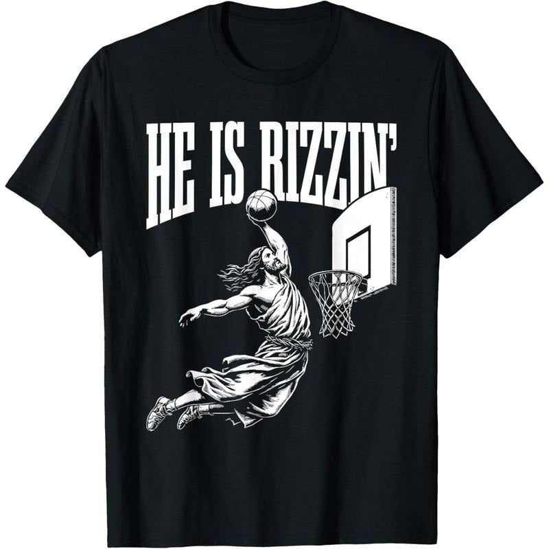 He Is Rizzin Funny Jesus Basketball Meme T-Shirt Hoodie, Sweatshirt | DripVista.com