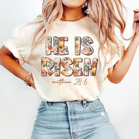 He is Risen Shirt, Christian Easter Shirt, Floral Shirt, Boho Christian Shirt, Trendy Easter Shirts, Womens Easter Shirt, Bible Verse Shirt