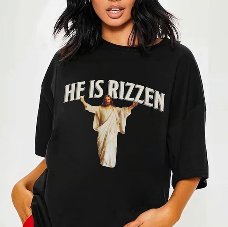 He is Rizzen Meme Shirt, meme y2k, funny shirt, gag tee, meme shirt, joke shirt Hoodie, Sweatshirt | DripVista.com