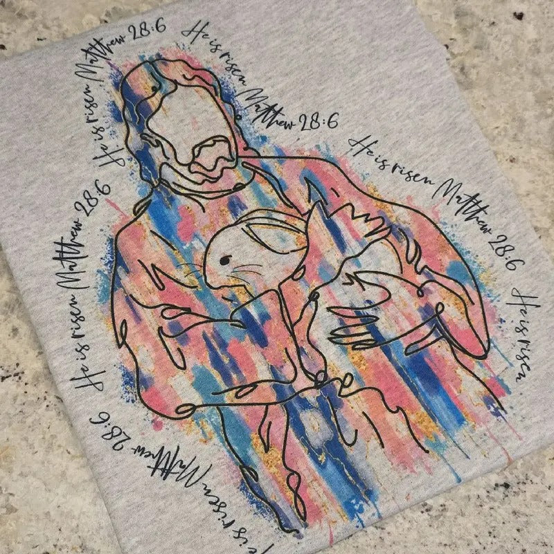 He is risen Easter Graphic Tee or Sweatshirtstyle{n002}2 Hoodie, Sweatshirt | DripVista.com