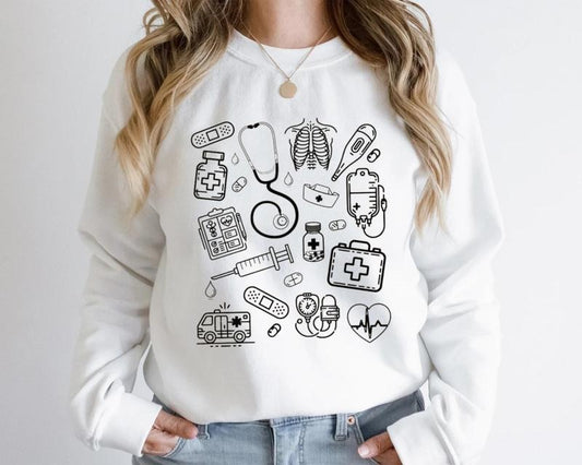 Healthcare Crewneck Sweatshirt, Nurse Sweatshirt, Medical Sweatshirt, Gift for Nurse, Trendy Sweaters