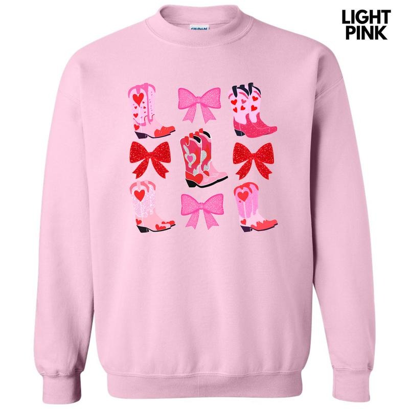 Heart Boot Bow Collage Sweatshirt 'NLB' T-Shirts, Hoodie | DripVista.com