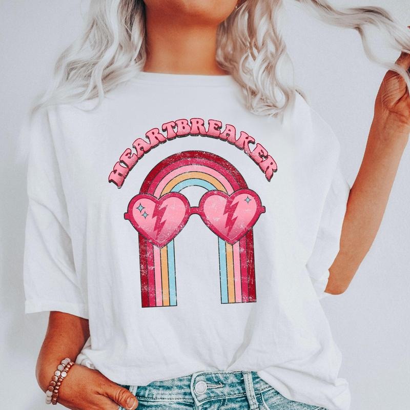 Heart Breaker, Love, Sunglasses, Retro, Comfort Colors Tshirt, Valentine's Day, Valentine's Day Comfort Colors Tshirt,...
