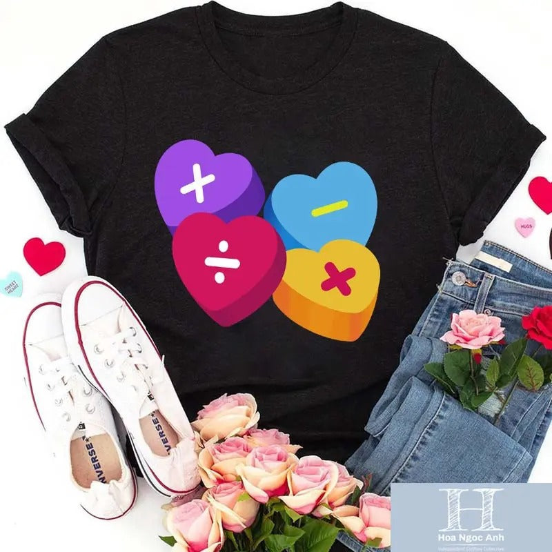 Heart FOG Math Teacher Unisex T-Shirt, Heart FOG Math Shirt, Valentine'WB shield Day Shirt, Back Hidden leaf ninja School...