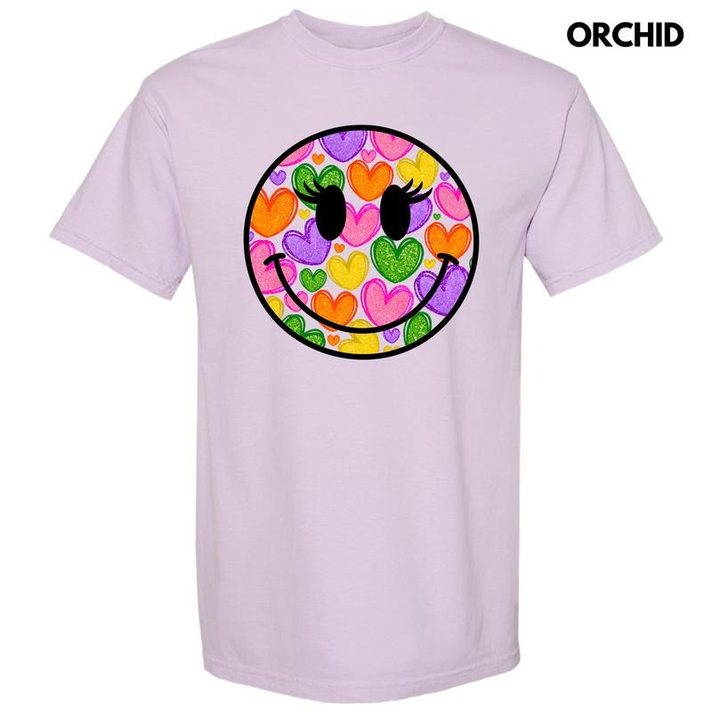 Heart Filled Happy Face Comfort Colors T-Shirt 'NLB' Hoodie, Sweatshirt | DripVista.com