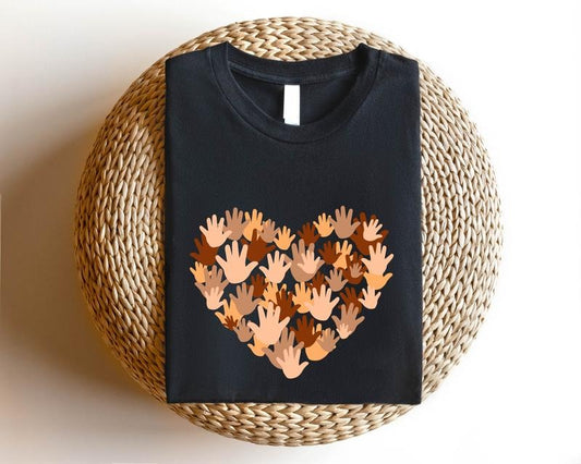 Heart With Hands Shirt, Different Races Skin T-Shirt, Love Shirt, Equal Rights Shirt, Human Rights Shirt, Equality Tee, Differences Gift Shirt For Woman.