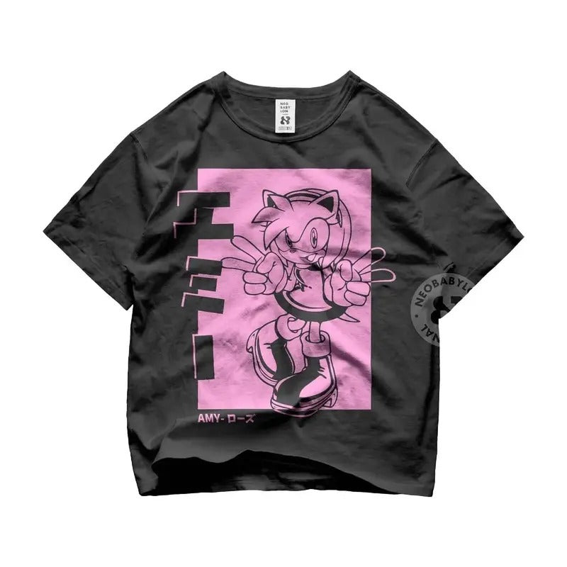 Hedgehog Japanese shirt, Adventure 2, Dreamcast Japanese Graphic Tee Tops Underwear Crewneck Menswear T Shirt Tshirt Streetwear