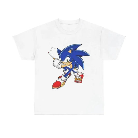 Hedgehog Smoking Funny Meme Shirt - Unisex Heavy Cotton Tee - Fabric