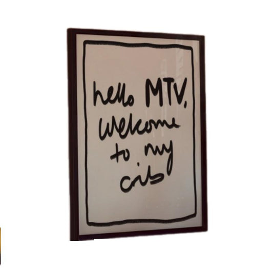 Hello Mtv, Welcome To My Crib Art Print, Welcome Posters, Trendy Wall Art Hallway, Decor Hallway Prints, Typography Poster, Poster Prints No Frame, Vintage Poster Art, Gifts For Birthday Christmas Xmas