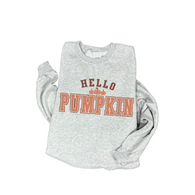 Hello Pumpkin T-Shirt Long Sleeve Crewneck Hoodie, Sweatshirt | DripVista.com