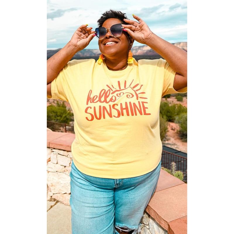 Hello Sunshine Graphic T-Shirt Hoodie, Sweatshirt | DripVista.com