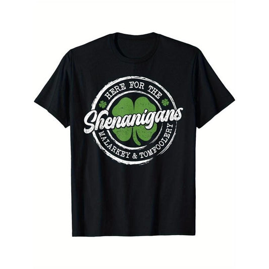 Here For The Shenanigans St Patricks Day Men Women T-Shirt Made in USA