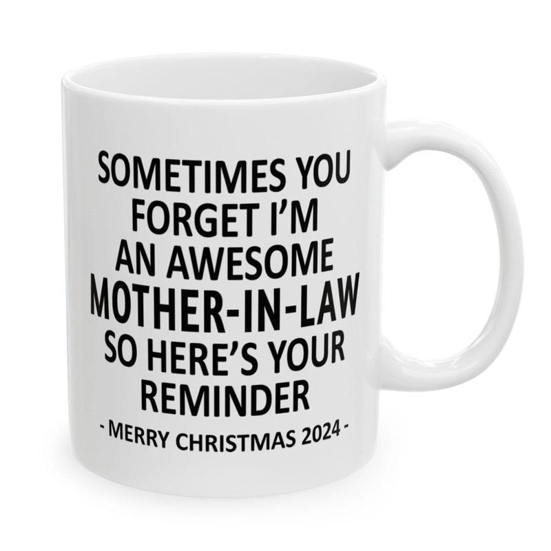 Here's Your Reminder Funny Mother In Law Christmas 2024 Gift Coffee Mugs, Gift Daughter In Law, Gift For Son In Law, Xmas...