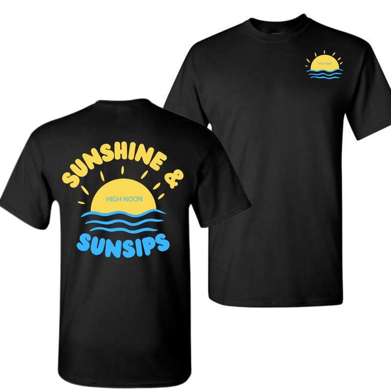 High noon Crewneck Shirt, Sunshine And Sunsips, Nooners Pullover Hoodie, Sweatshirt | DripVista.com