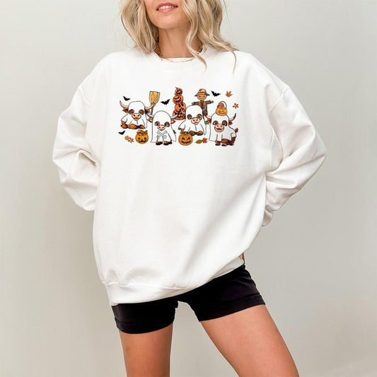 Highland Cow Halloween Sweatshirt | Western Halloween | Fall Shirt | Retro Spooky Season | Funny Halloween