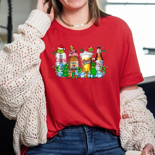 Funny Green Drink Beer Sweatshirt, Character Xmas Sweatshirt, Christmas Gift For Her/Him,Christmas Sweatshirt
