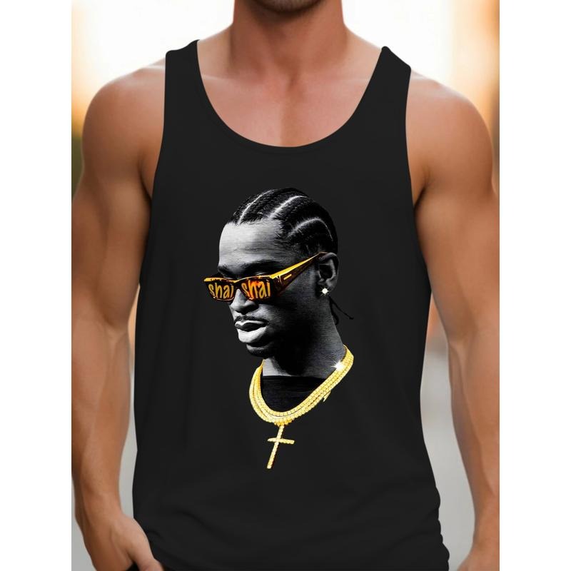 Hip - Hop Inspired Tank Vest with Stylish Graphic FOG WB shield Person Rocking Gold Accessories T-Shirts, Hoodie, Sweatshirt