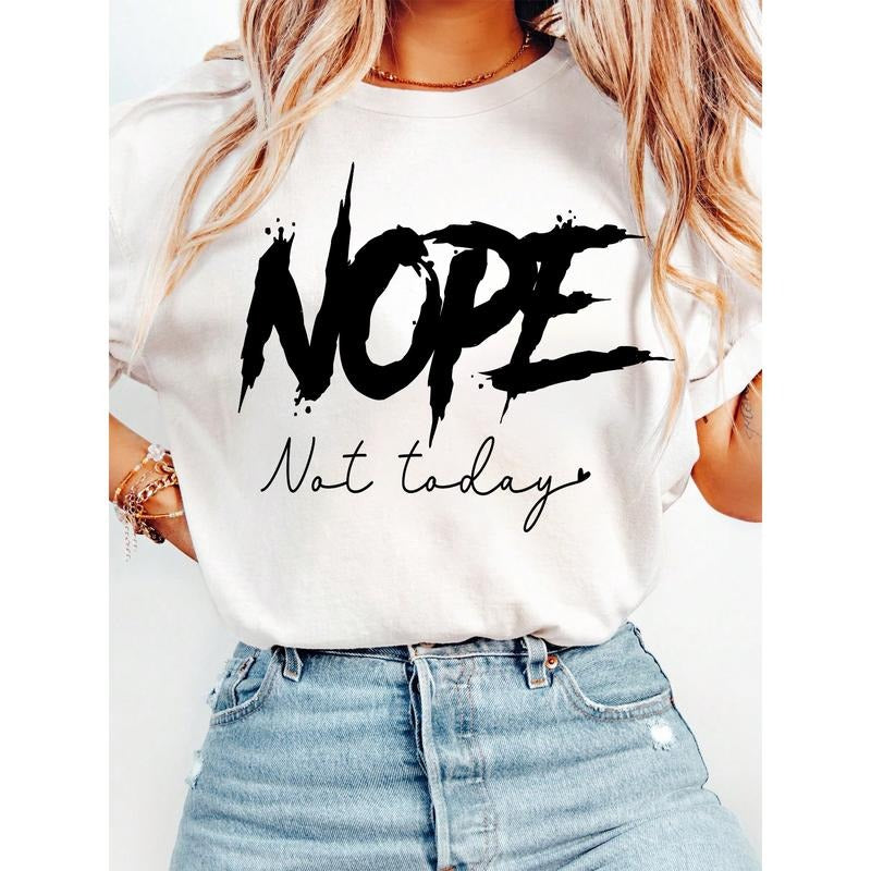 Hip - style Tee: Bold "NOPE" Statement Paired with WB shield Cool "Not today" for WB shield Defiant Look Hoodie,...