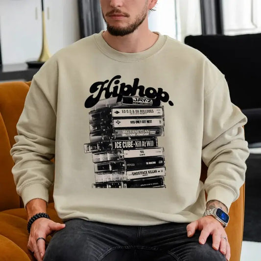 Hip Hop Cassettes Tape Sweatshirt Shirt, Hip Hop T Shirt, Graphic T Shirt, Classic Hip Hop Music, Unisex Sweater Pullover Tee