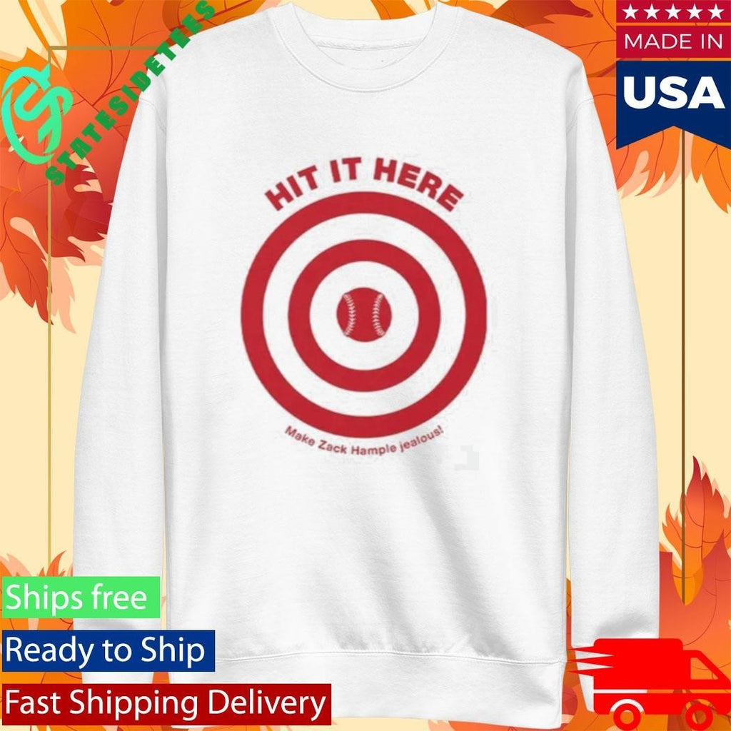 Hit It Here Target Baseball Shirt