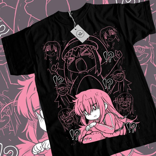 Hitori Gotou Bocchi The Rock T-shirt & Sweatshirt, Kawaii Funny Yamada Graphic Tee, Anime Manga Lover Gifts Ball Cotton