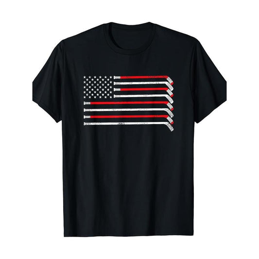 Hockey Theme Man's T-Shirt Made in USA
