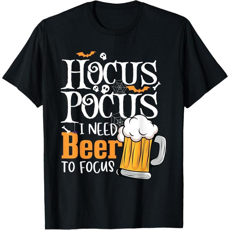 Hocus Pocus I Need Beer To Focus Funny Beer Halloween T-Shirt  made in us Hoodie, Sweatshirt | DripVista.com
