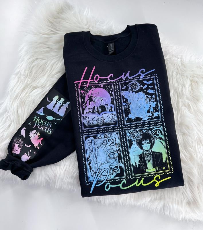 Hocus Pocus Kaleidoscope Halloween Sweatshirt or Hoodie Unisex  Womenswear Crewneck Casual Tshirt Top | DripVista.com
