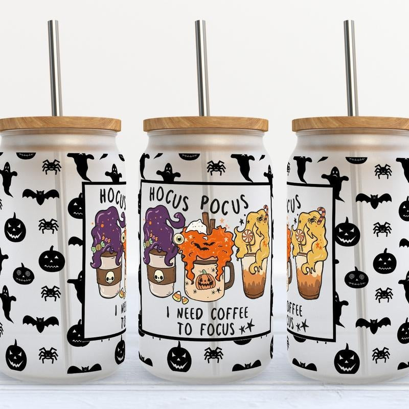 Hocus Pocus Need to Focus - 16 oz Matte Glass Tumbler T-Shirts, Hoodie, Sweatshirt | DripVista.com