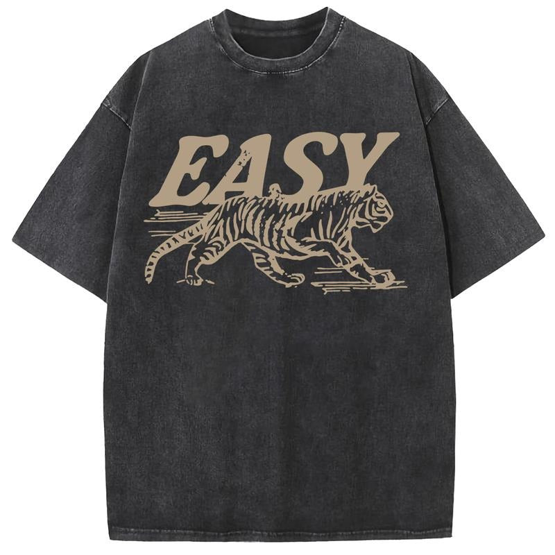 Holafish Comfort Colors Easy Tiger T-shirt - Casual Crew Neck, Long Sleeve, Graphic Design, Available Red plumber brand...