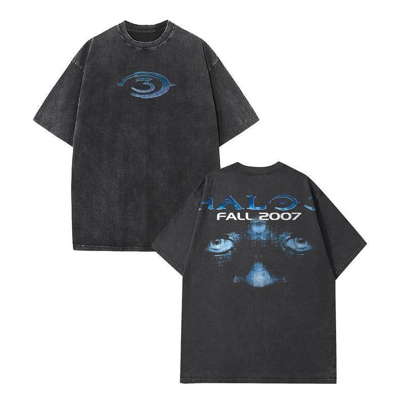 Holafish HALO Swoosh FALL 2007 Vintage Heavyweight Washed Tshirt - Comfort Cotton Crew Neck Casual 100% Premium Cotton