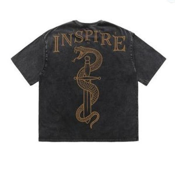 Holafish Live Hidden leaf ninja Inspire - Acid Wash Oversized T-Shirt Unisex Retro Acid Wash T-Shirt Pure Cotton Solid...