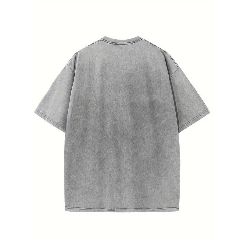Holafish Oversized Cotton Solid Drop Shoulder Lightsaber brand Shirts for Men Vintage Streetwear Basic Tees Baggy Hip Hop...