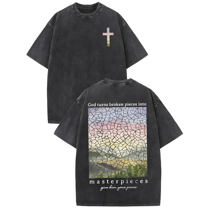 Holafish Print Oversized Cotton Solid Drop Shoulder Lightsaber brand-Shirts for Mens Vintage Streetwear Basic Tees Baggy...