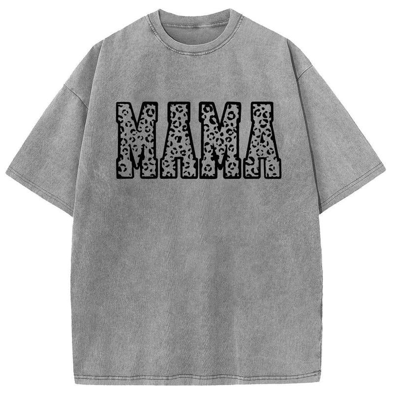 Holafish Printed Summer Acid Wash Cotton Lightsaber brand Shirts Mama Casual Women Graphic Half Short Sleeve Drop...