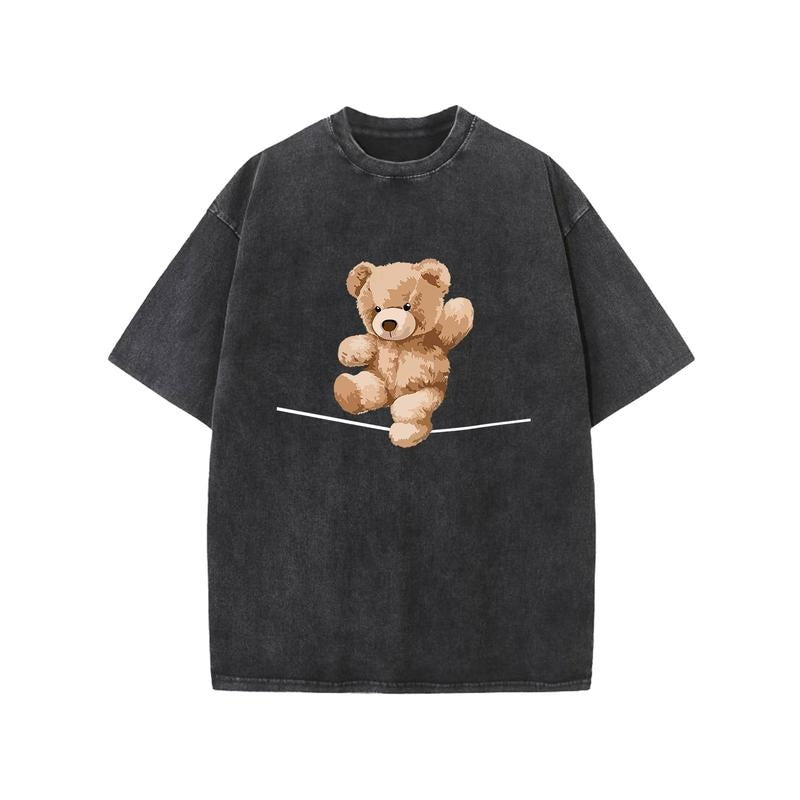 Holafish Washed Printed T-shirt Oversized Vintage TShirts for Women Short Sleeve Cotton Casual Baggy Tee Teens Trendy...