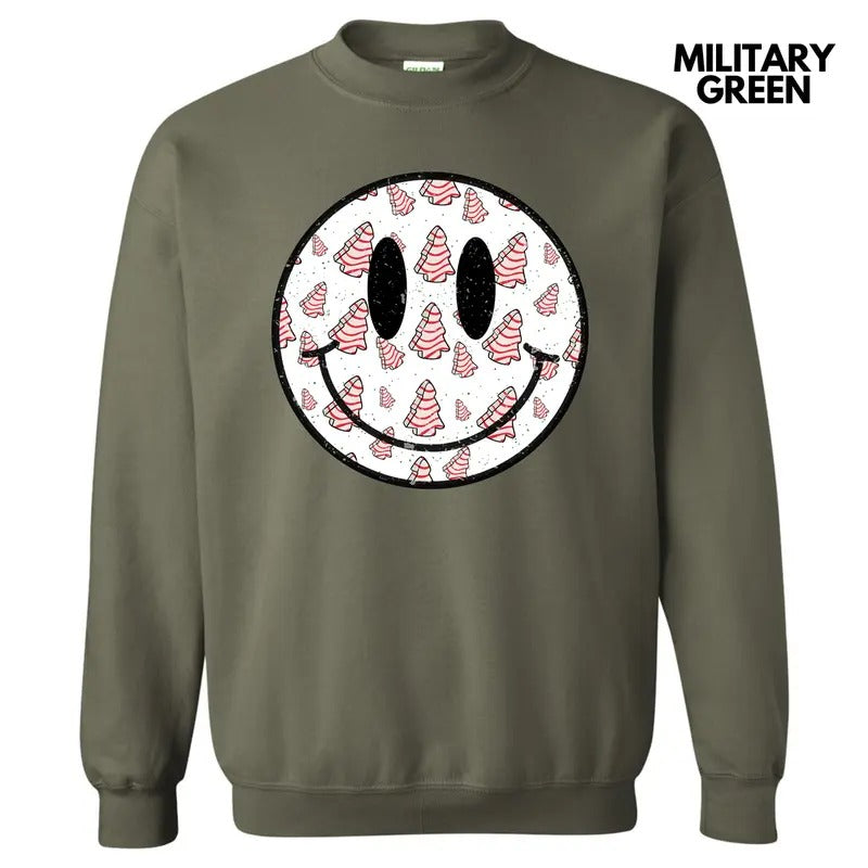 Holiday Cake Happy Face Sweatshirt 'NLB' T-Shirts, Hoodie | DripVista.com
