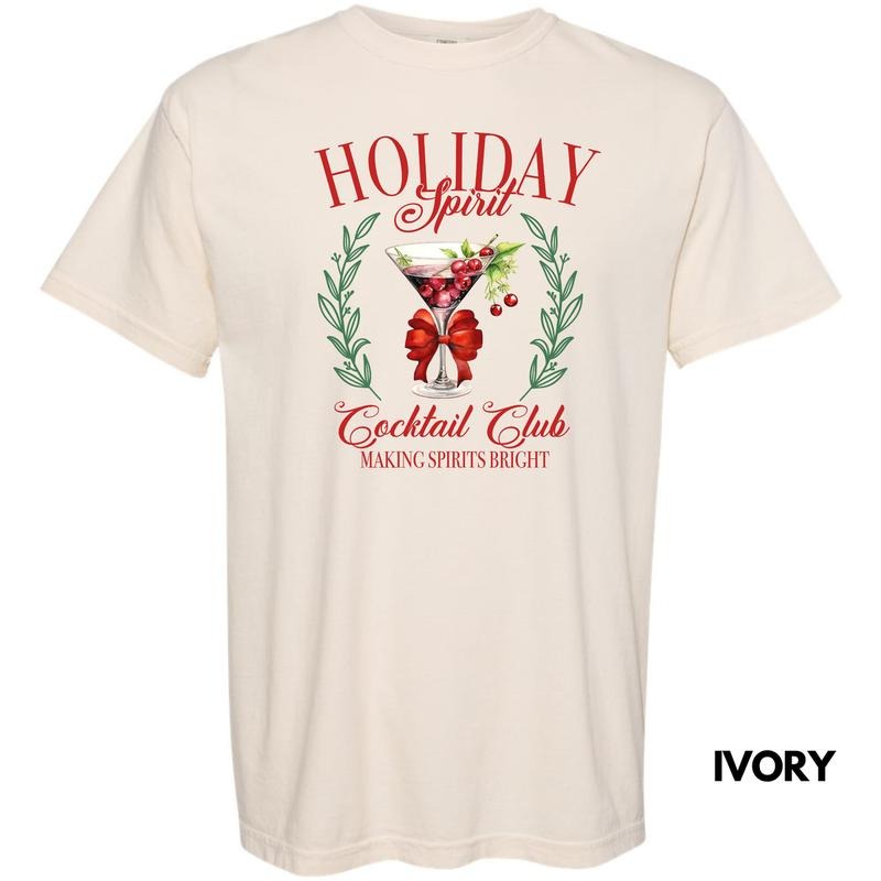 Holiday Spirit Cocktail Club Comfort Colors T-Shirt 'NLB' Hoodie, Sweatshirt | DripVista.com