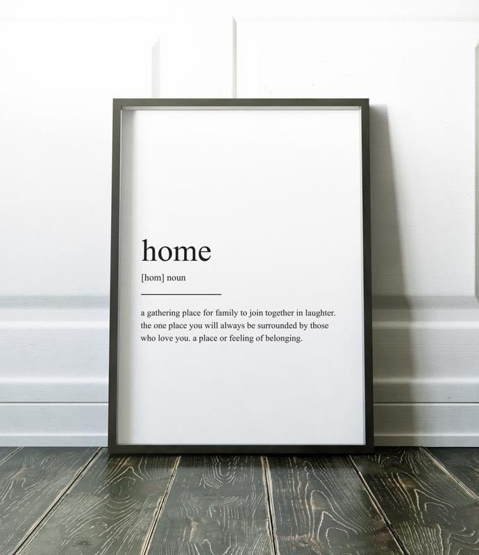 Home Definition Print, Wall Art Print, Quote Print, Definition Print, Minimalist Print, Home Print, Family Print...