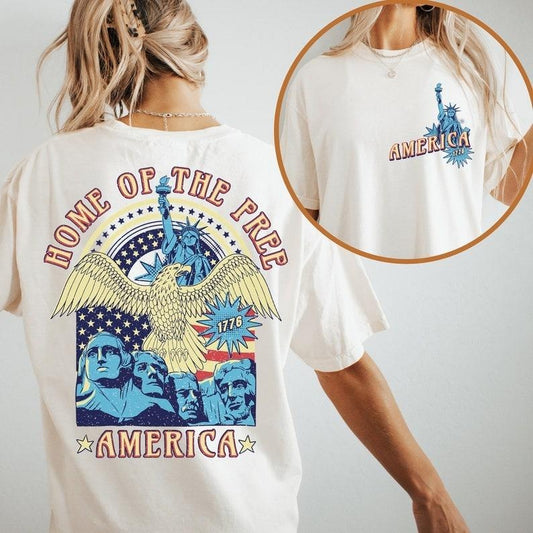 Home of The Pree America T-Shirt USA shirt Red White and Blue, 4th of July America Sweatshirt Hoodie