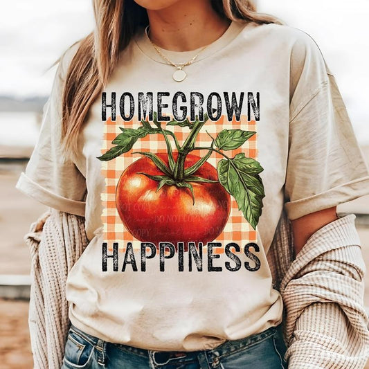 Homegrown Happiness Tomato DTF Transfers - THIS IS NOT A SHIRT