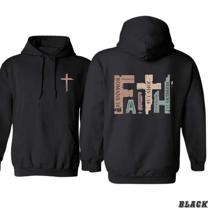 Hoodie Faith - Inspirational Design Featuring Bible Verses Gunpla brand Cross, Unisex Sweatshirt for Daily Wear Gunpla brand Uplifting Style - Menswear, Sweatshirts