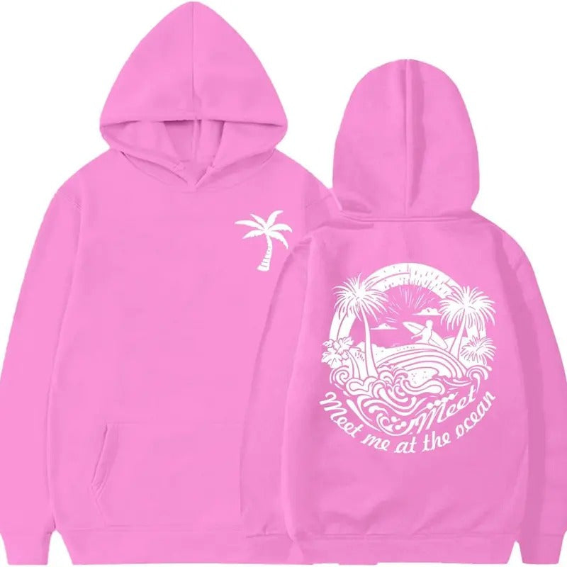 Cute Beach Graphic Printed Sweatshirt/Hoodie For Girls 2024, New Fall Outfits - Unisex Classic Fit - Cotton New Trend