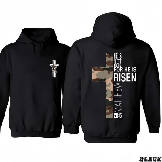 Faith T-Shirt/Hoodie He Is Risen Christian Easter Bible T-Shirt/Hoodie Vintage for Men and Women, Unisex Workwear Tee - Casual, Menswear
