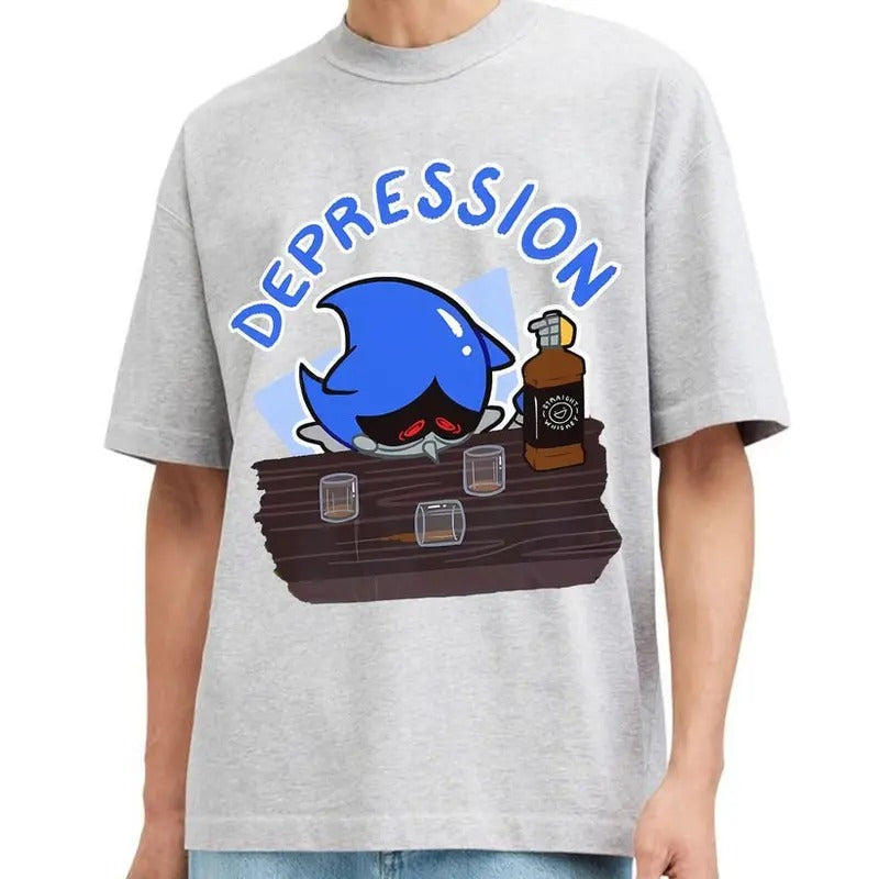 Depression Son1c the Hedgehog Unisex T-shirt/Crewneck/Hoodie, Meme Son1c Cotton Shirt, Game Shirt, Gift For Himstyle{n002}2
