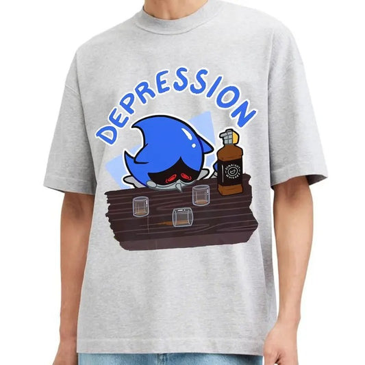 Depression Son1c the Hedgehog Unisex T-shirt/Crewneck/Hoodie, Meme Son1c Cotton Shirt, Game Shirt, Gift For Himstyle{n002}2