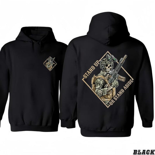 Stand Up or Stand Aside Hoodie - Bold Military-Ins T-Shirt/Hoodie, Unisex for Man and Women, 100% Cotton, Vintage Graphic Tee, Unisex Sport