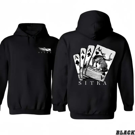 Sitka Ace Card 2 sided Hoodie/T-Shirt Card playing Hoodie/T-Shirts Vintage Style Unisex T-shirt/Hoodie, Vintage for Men and Women Fashion